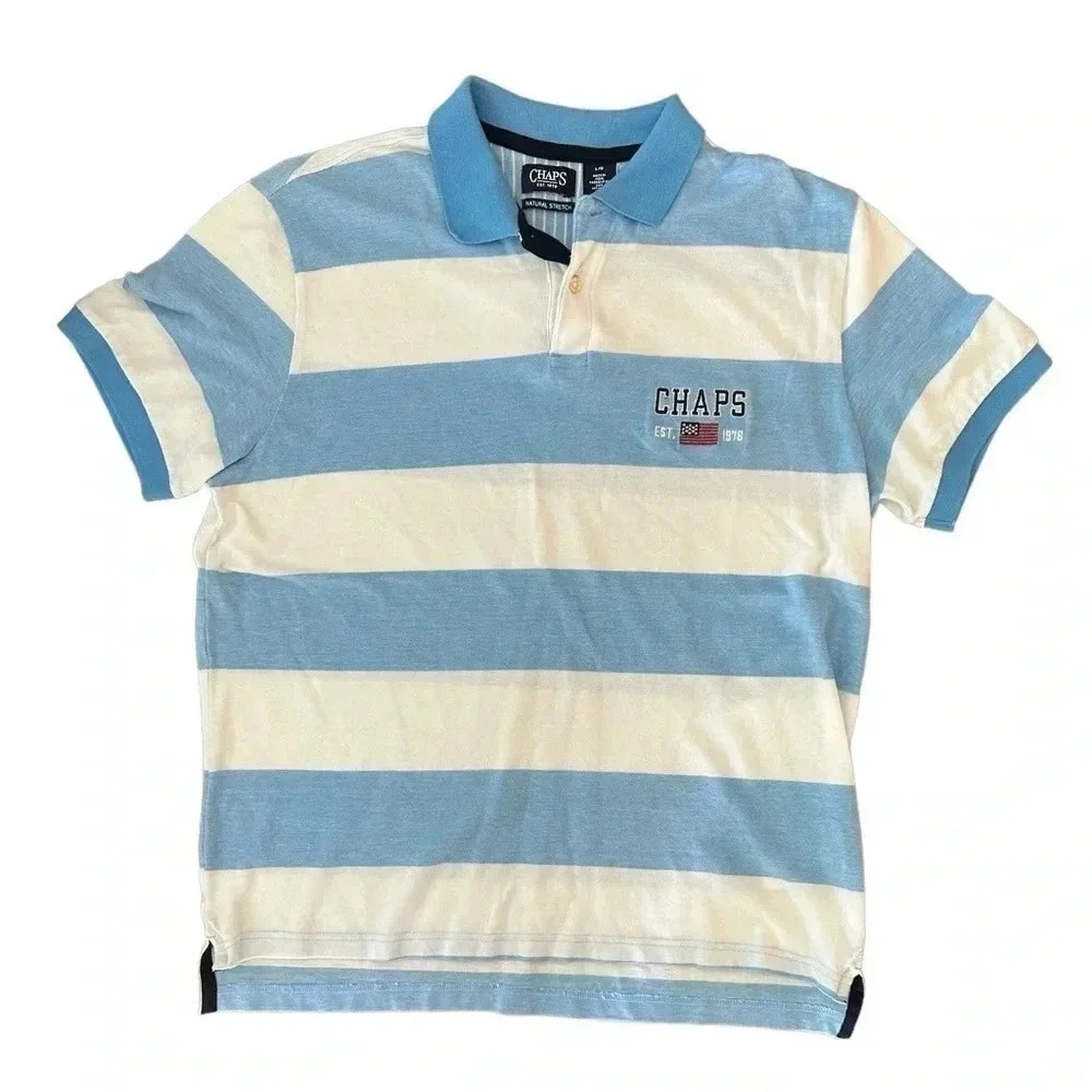 Y2K Chaps EST. 1978 Flag Polo Shirt Men’s Size Large